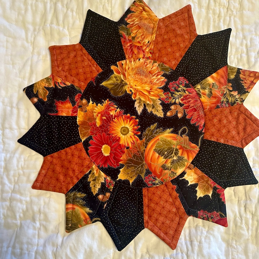 Fall Table Runner with Center Mat - Picture 6 of 9